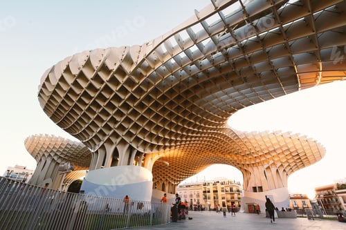 Preview: Sevilla,Spain - April 02, 2017: Metropol Parasol In Plaza De La Encarnacion On April 02, 2017 In