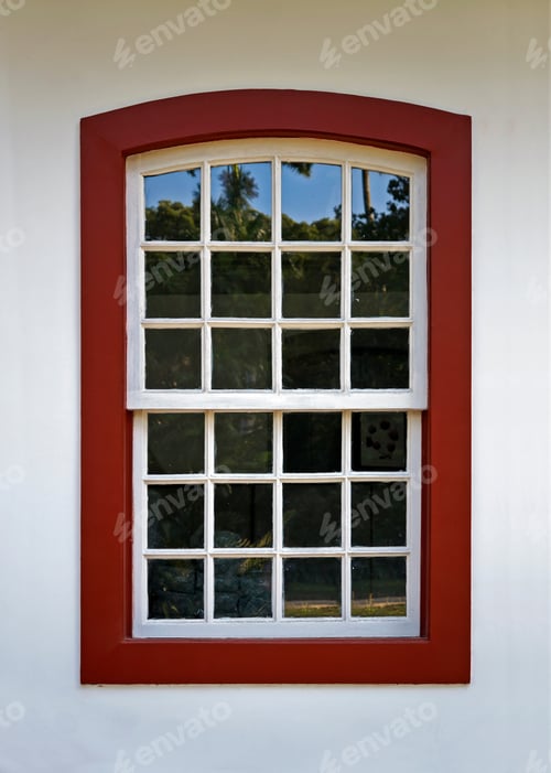 Preview: Colonial Window On White Facade