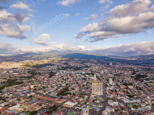 Preview: Beautiful Aerial View Of A Sunset In The City Of San Jose Costa Rica