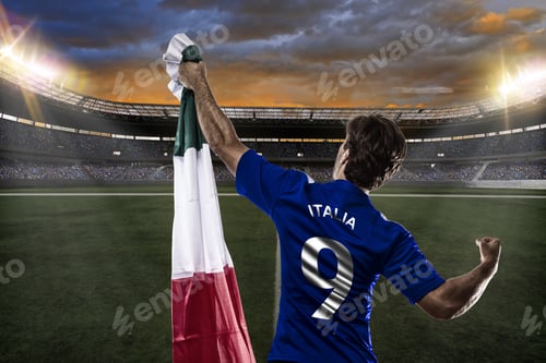 Preview: Italian Soccer Player, Celebrating With The Fans.
