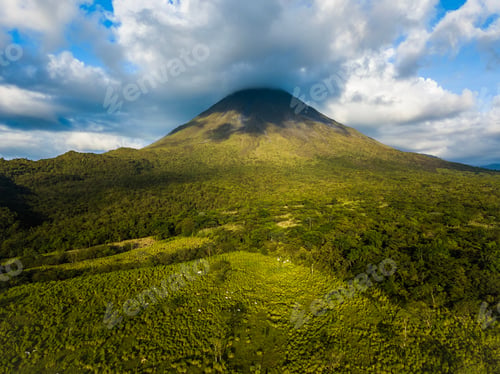 Preview: Beautiful Cinematic Aerial View Of The Arenal Volcano In Costa Rica