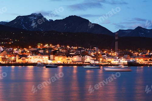 Preview: View Of The City Of Ushuaia At The Night. Tierra Del Fuego, Argentina.