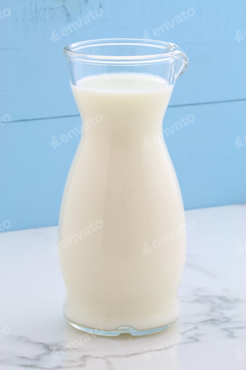 Preview: Delicious Fresh Milk, One Of The Primary Sources Of Nutrition On Vintage Italian Carrara Marble