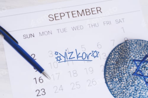 Preview: Calendar With Kippah. Yom Kippur Concept.