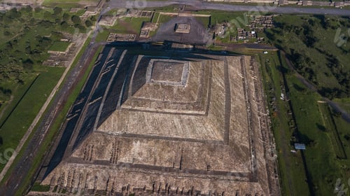 Preview: Beautiful Aerial View Of The Mexican Pyramids Of Teotihuacan Sun And Moon