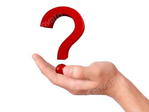 Preview: Hand Holding Question Mark On A White Background