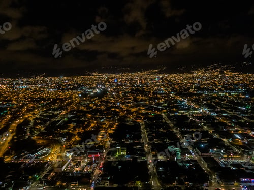 Preview: Beautiful Aerial View Of San Jose City Illuminated At Night
