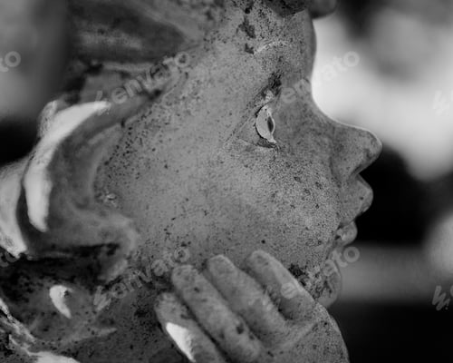 Preview: Stone Statue Of An Angel Found In A Cemetery.