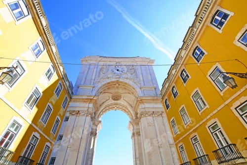 Preview: Rue Augusta Arch On The Commerce Square. Lisbon - Portugal.