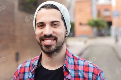 Preview: Portrait Of Young Latin Man. Urban Scene.