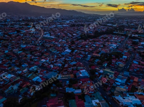 Preview: Beautiful Aerial View Of The Sunset On Costa Ricas Moravia