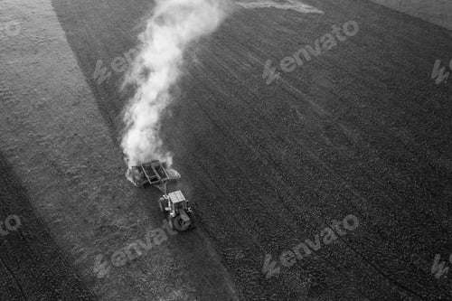 Preview: Tractor Plowing The Field, Pampas Countryside, La Pampa, Argenti