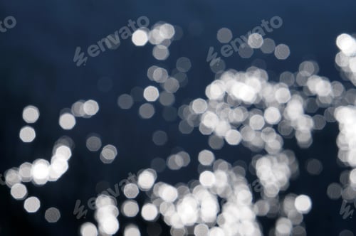 Preview: Dark Blue Bokeh Lights Background