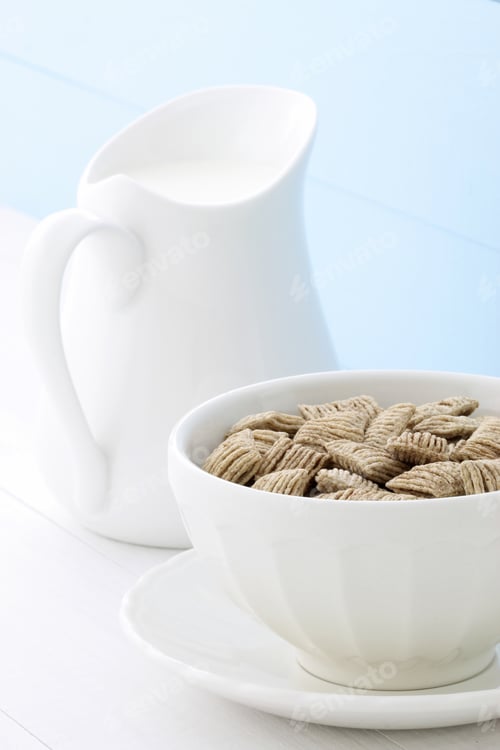 Preview: Delicious And Nutritious Wheat And Oats Cereal, Served In A Beautiful French Cafe Au Lait Bowl