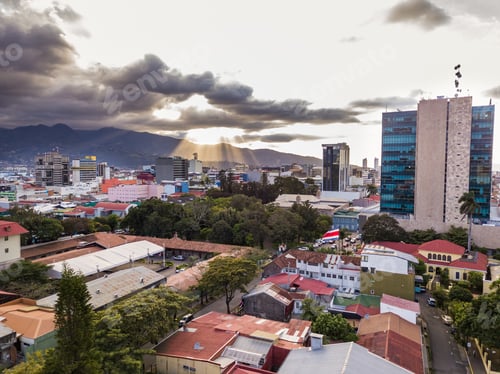 Preview: Beautiful Aerial View Of A Sunset In The City Of San Jose Costa Rica