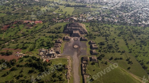 Preview: Beautiful Aerial View Of The Mexican Pyramids Of Teotihuacan Sun And Moon