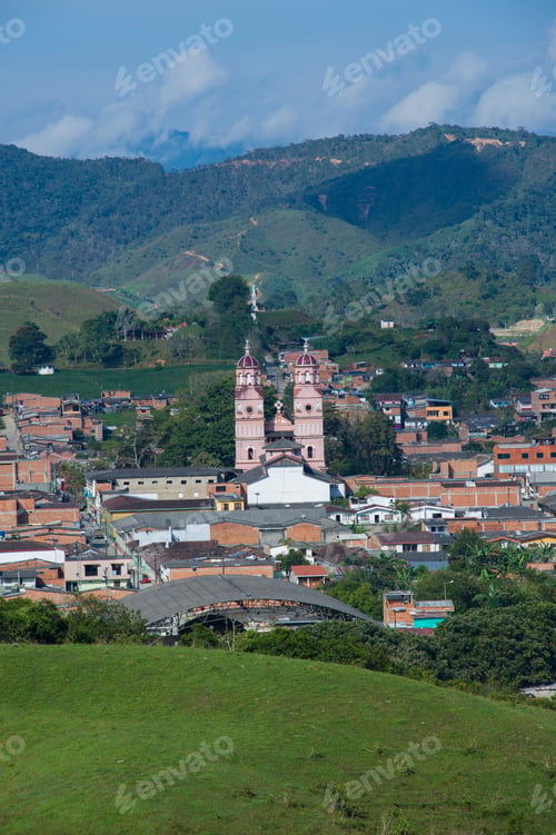 Preview: Panoramic Of Amalfi, Antioquia. Sunny Day.