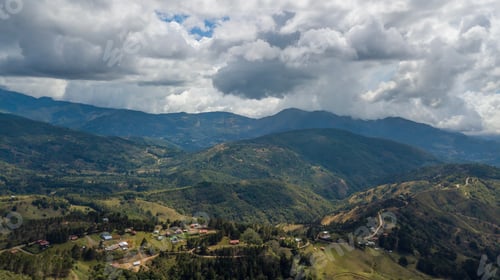 Preview: Aerial View Of The Mountains, Sky And Clouds