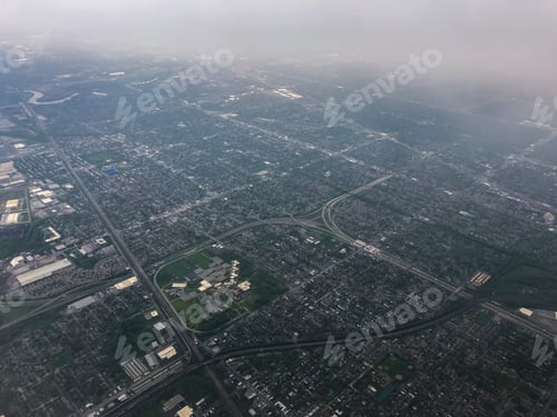 Preview: Beautiful Aerial View Of The Chicago Suburbs Seen From The Airplane