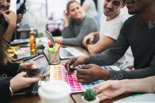 Preview: Group Of Multiethnic Creative Business People Working On A Project And Having A Brainstorming