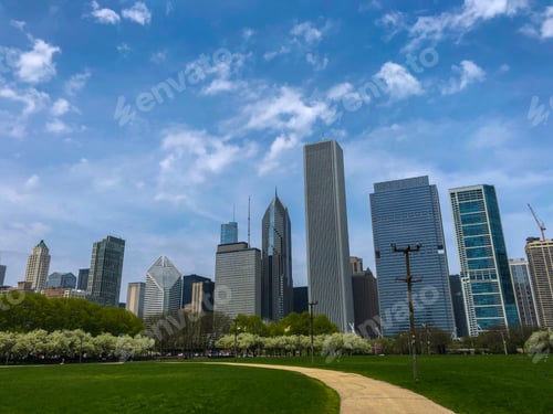 Preview: Beautiful Aerial View Of The Skyscraper Buildings In The City Of Chicago