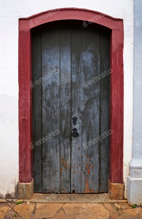 Preview: Ancient Colonial Door In Tiradentes, Minas Gerais, Brazil