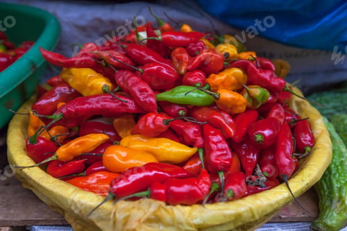 Preview: Chili In A Basket To Sell In The Market