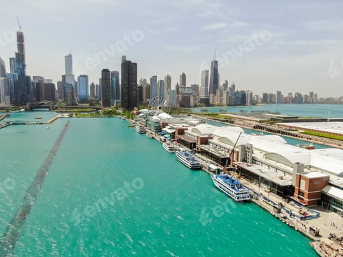 Preview: Beautiful Aerial View Of The Chicago Navy Pier