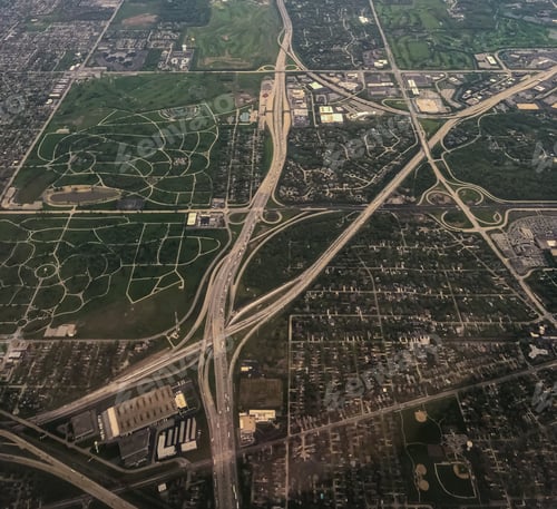Preview: Beautiful Aerial View Of The Chicago Suburbs Seen From The Airplane