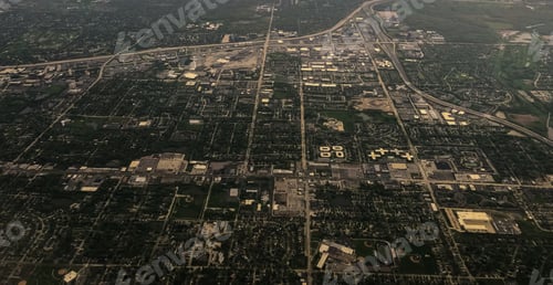Preview: Beautiful Aerial View Of The Chicago Suburbs Seen From The Airplane