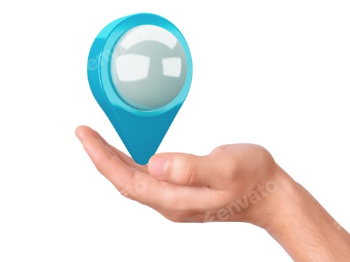 Preview: Map Pointer In The Hand On White Background