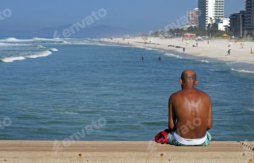 Preview: Man Enjoying The Landscape, Barra Da Tijuca, Rio