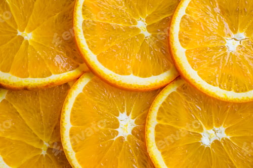 Preview: Slices Of Orange Or Tangerine Isolated On White Background.