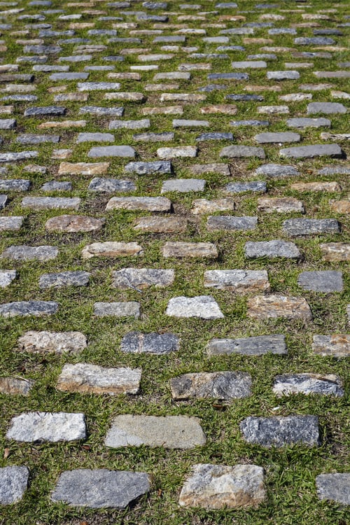 Preview: Cobblestone Background With Grass