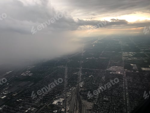 Preview: Beautiful Aerial View Of The Chicago Suburbs Seen From The Airplane