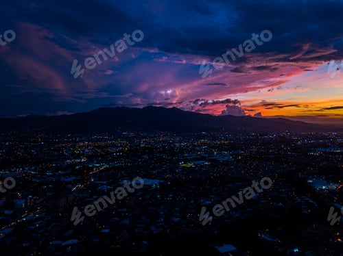 Preview: Beautiful Aerial View Of The Sunset On Costa Ricas Moravia