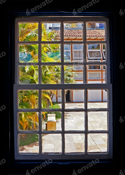 Preview: Colonial Window With View Of Diamantina, Historical City In Brazil
