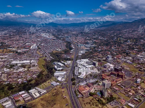 Preview: Beautiful Aerial View Of The Highway In Escazu Costa Rica