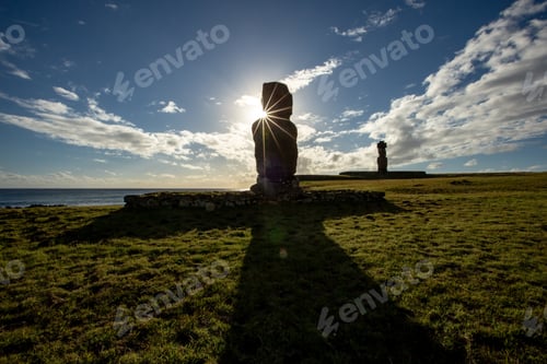 Preview: Moais In Ahu Vai Uri, Tahai Archaeological Complex, Rapa Nui National Park, Easter Island, Chile.