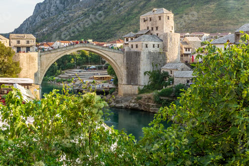 Preview: Mostar, Bosnia And Herzegovina. View Of The City And The Old Bridge.