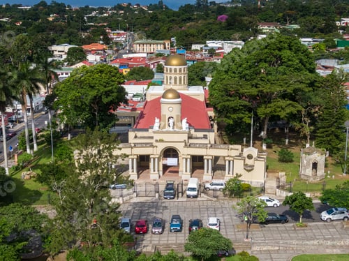 Preview: Beautiful Aerial View Of The Church And Park Of Escazu