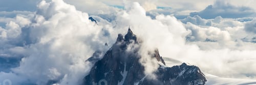 Preview: Mont Blanc Mountain, White Mountain. View From Aiguille Du Midi Mount In France.