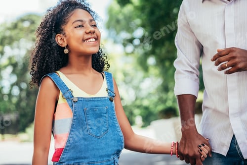 Preview: Father And Daughter Enjoying A Day Outdoors.