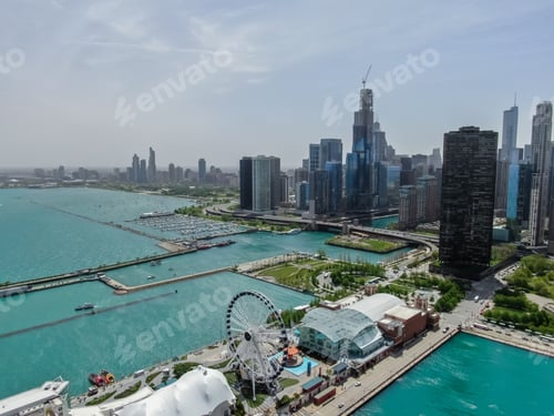 Preview: Beautiful Aerial View Of The Chicago Navy Pier