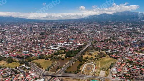 Preview: Beautiful Aerial View Of The Empty Streets Of San Jose Costa Rica