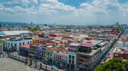 Preview: Beautiful Aerial View Of Puebla Mexico And Its Church