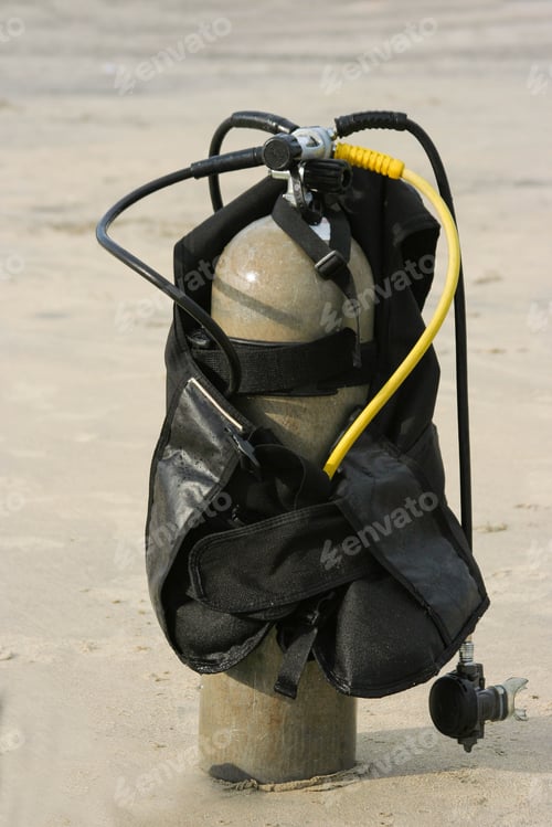 Preview: Close Up Of A Scuba Gerr Set On A Beach In Panama