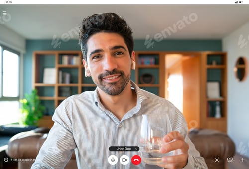 Preview: Business Man On A Work Video Call From Home.