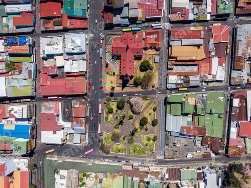 Preview: Beautiful Aerial View Of The Main Church In San Jose Costa Rica, La Merced And The Cathedral