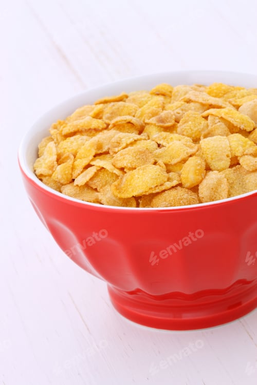Preview: Delicious And Nutritious Breakfast Corn Flakes On Retro Vintage Styling